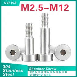 1/ 2/ 5/10pcs M2 M2.5 M3 M4 M5 M6 M8 M10 M12 304 Stainless Steel Hex Hexagon Socket Head Roller Bearing Shoulder Screw Bolt