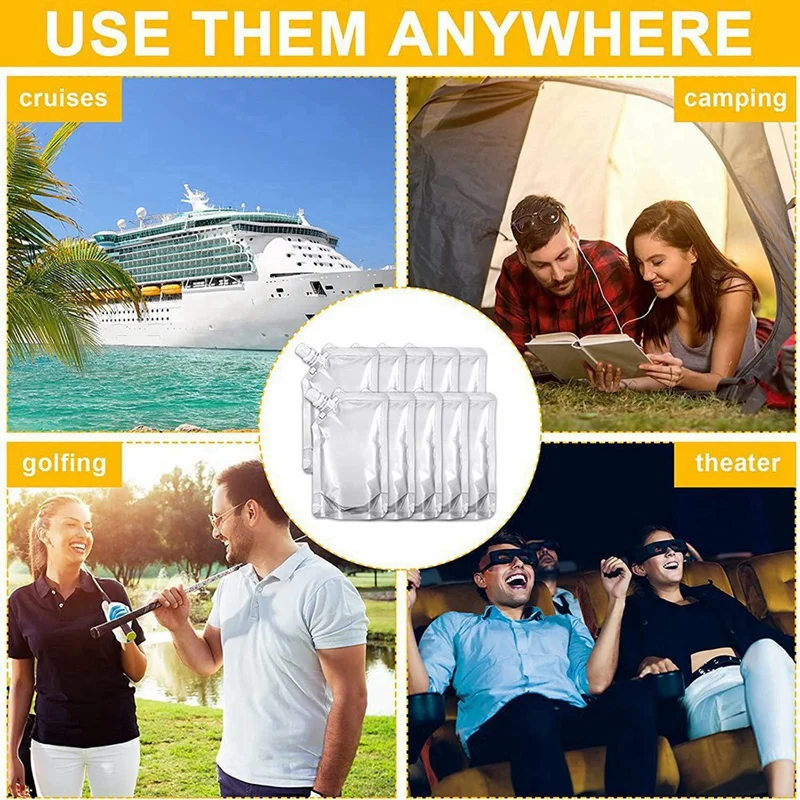 100Pcs Portable Transparent Plastic Spout Pouch Plastic Pouch For Liquid Drink Pouch Sealed Packaging Bag