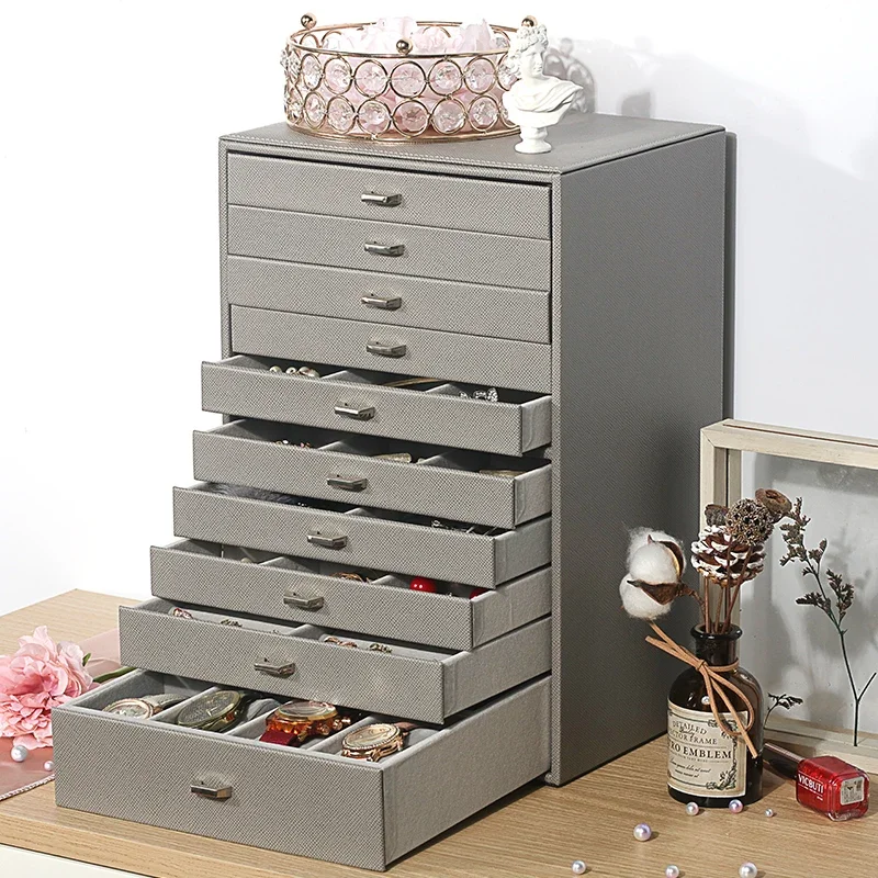 

Big Size Jewelry Box Drawer Ring Necklace Bracelet Jewelry Boxes Organizer Earrings Tray Display Portable Accessories Storage