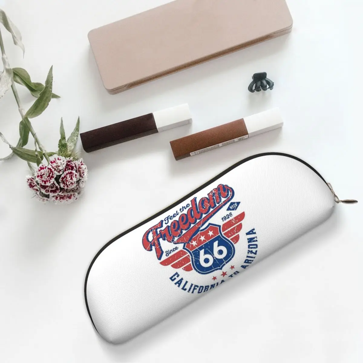 الطريق 66 الولايات المتحدة الأمريكية (1) مقلمة قلم رصاص الحقيبة تخزين لوازم مكتبية سعة كبيرة صندوق القلم حقيبة أقلام رصاص لهدايا الطلاب