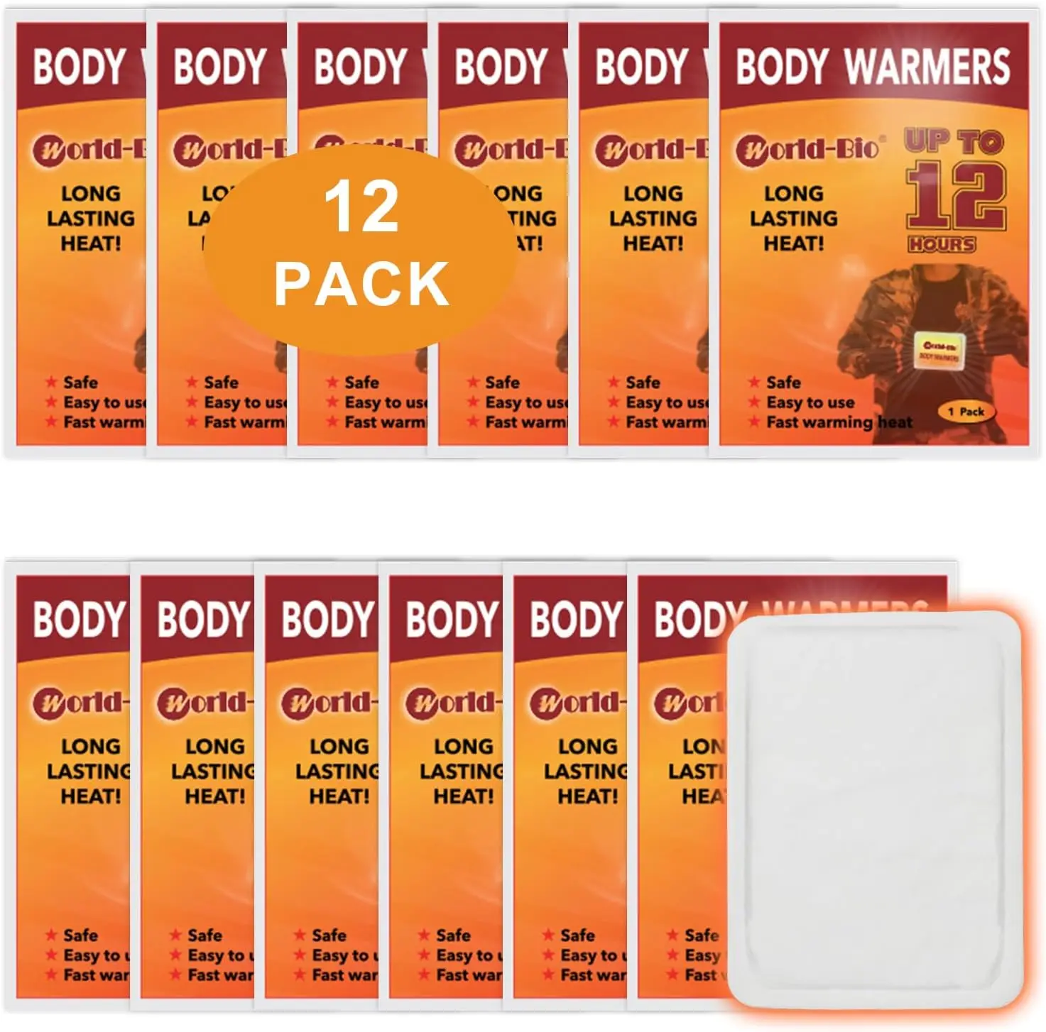 

Universal Long-Lasting Body Warm Packs - Multi-Purpose Heat Patches for Hands, Abdomen & Full Body Comfort