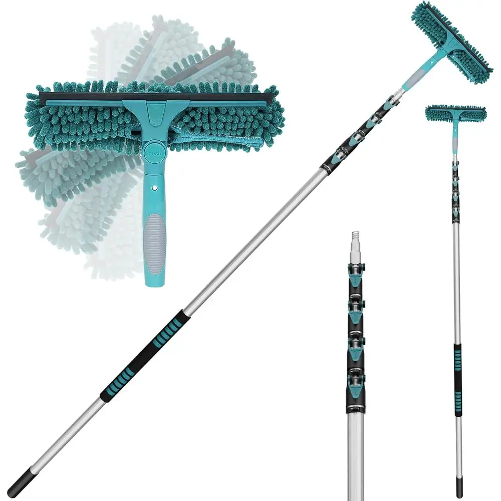 

Регулируемый комплект телескопических скрепок длиной 7–30 футов для окон высотой 36 футов с вращающейся головкой и 2 салфетками из микрофибры