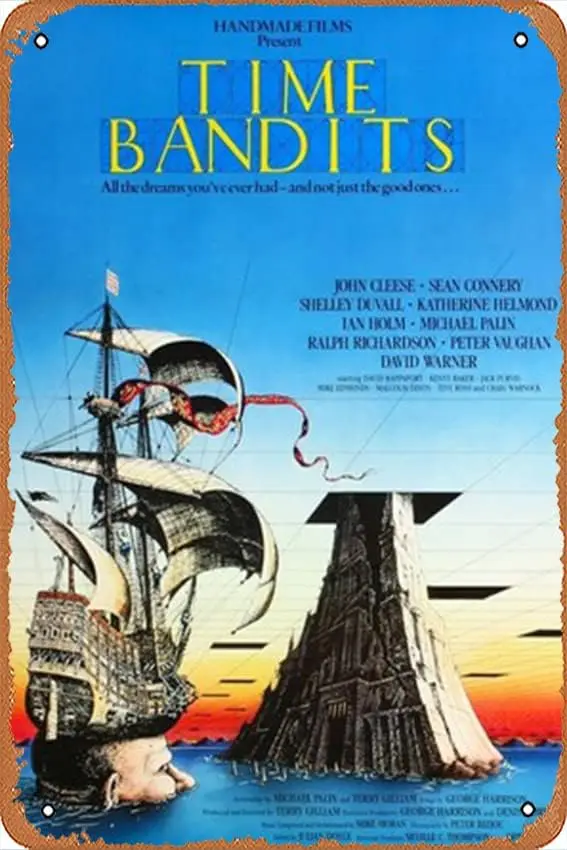 Time Bandits Movie Poster Decoration Family Restaurant Bar Cafe Wall Retro Decoration Sign Tin Logo 12x8 Inch