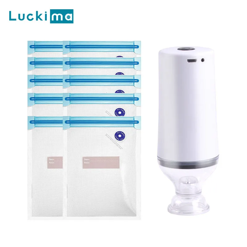 

Electric Vacuum Pump for Food Vacuum Storage Bags USB Charging Sealing Machine for Kitchen Organizer Food Sous Vide Cooking Bags