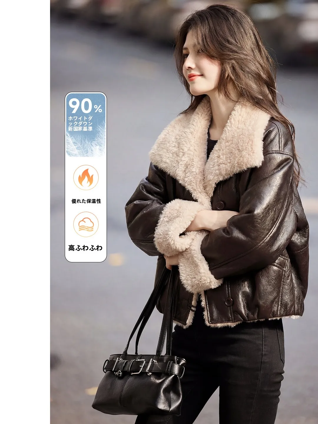 

Xinfei Women's Short Thickened PU Leather down Jacket 2025 Winter New Style Quilted Coat Warm Stylish Korean Style Commute