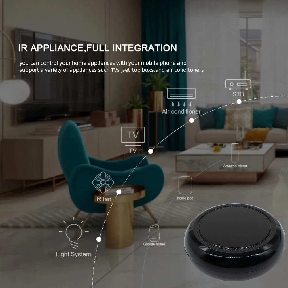Smart Tuya WiFi IR Universal Remote Kontrol Blaster Satu untuk Kontrol Rumah Pintar Mendukung Alexa Google Home