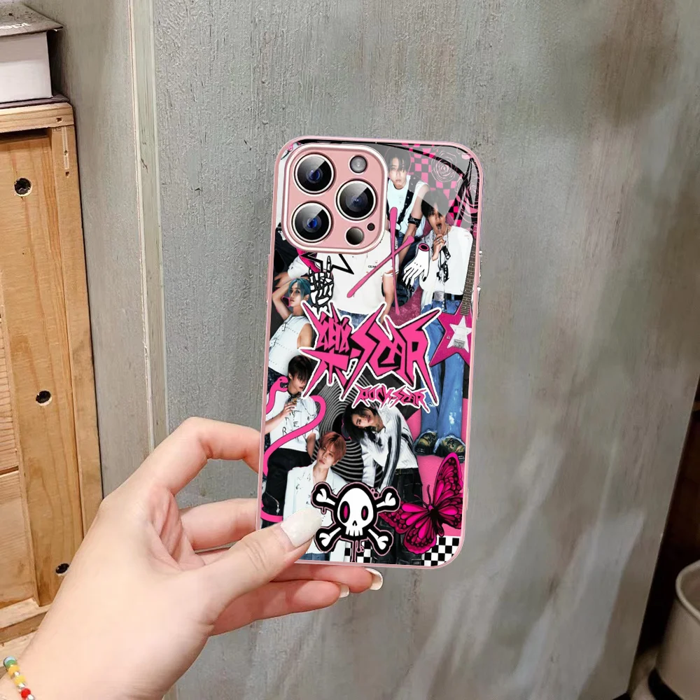 K-kpop-S-Strayes-K-Kids Phone Case Tempered Glass For iphone 14 13 12 11 Pro Mini XS MAX 14Plus X XS XR Fundas