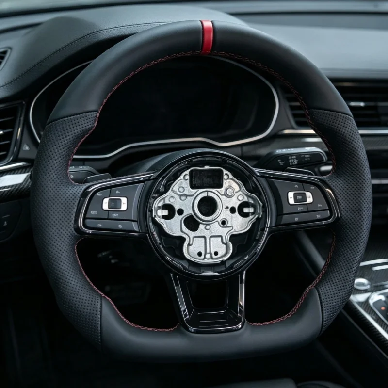 Half Leather R Line Button Steering Wheel For Volkswagen MK7 Golf 7 GTI Passat Polo Scirocco GTD GTS GTE GLI R-Line R CC MK6