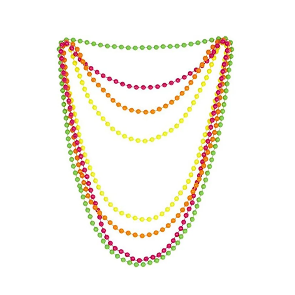 

6 Pcs Dress up Suit Neon Necklace Earrings Tutu Skirts Glasses Fishnet Gloves 80s Party Costume Photo Props Disco Hen Halloween
