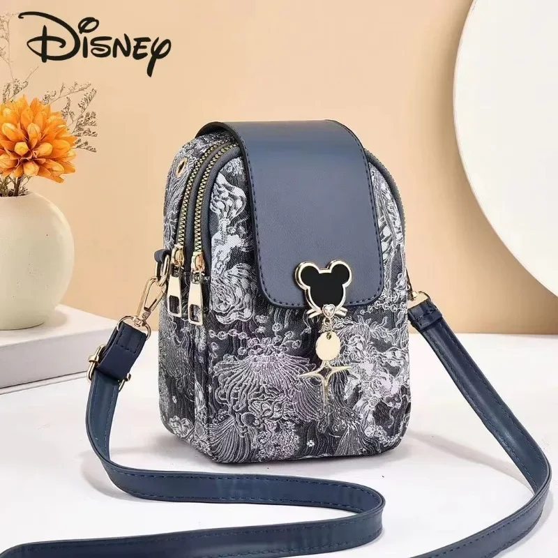 Disney\'s New Mickey Women\'s Crossbody Bag Fashionable and High Quality Small Bag Casual Multi Functional Women\'s Mobile Bag