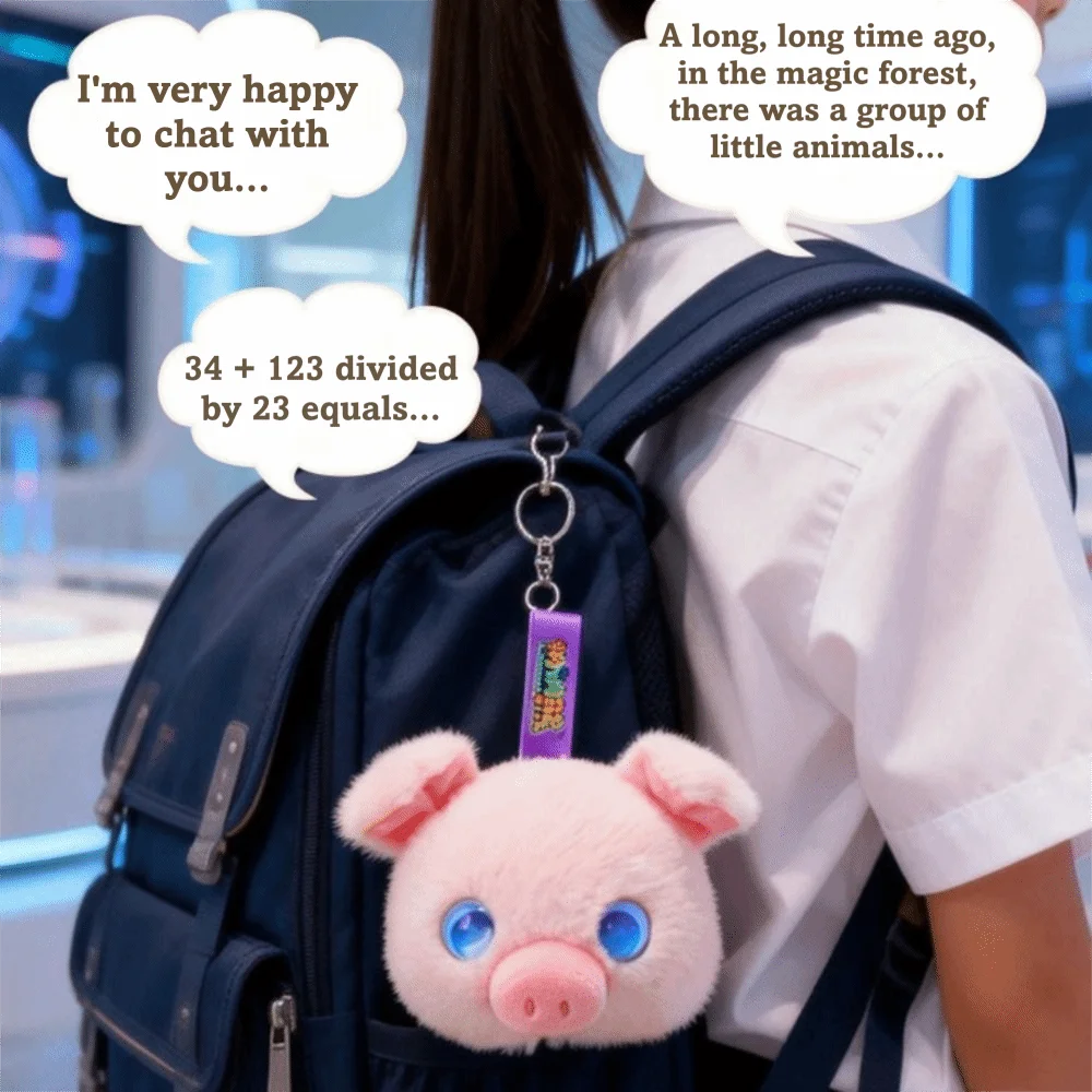66 Languages Interactive AI Plush Companion Pendant Emotional Support Plush Interactive Talking AI Cat Keychain