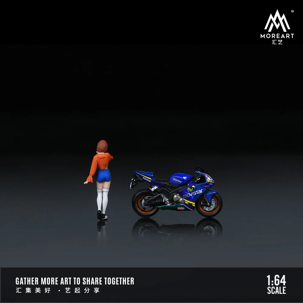 **PRE-VENTA**MoreArt 1:64 CBR600RR Hermoso juego de muñecas de motocicleta Blue Girl