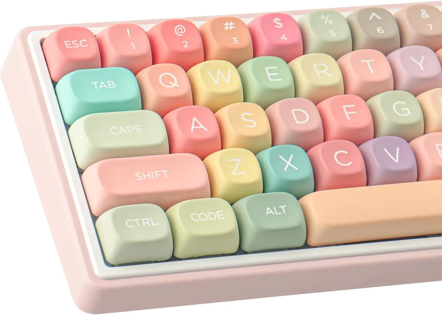 PBT Keycaps 126 Keys MOA Profile Cute Keycap Dye-Sublimation Rainbow Candy Keycaps Set Custom Keycap for Cherry Gateron MX Swith