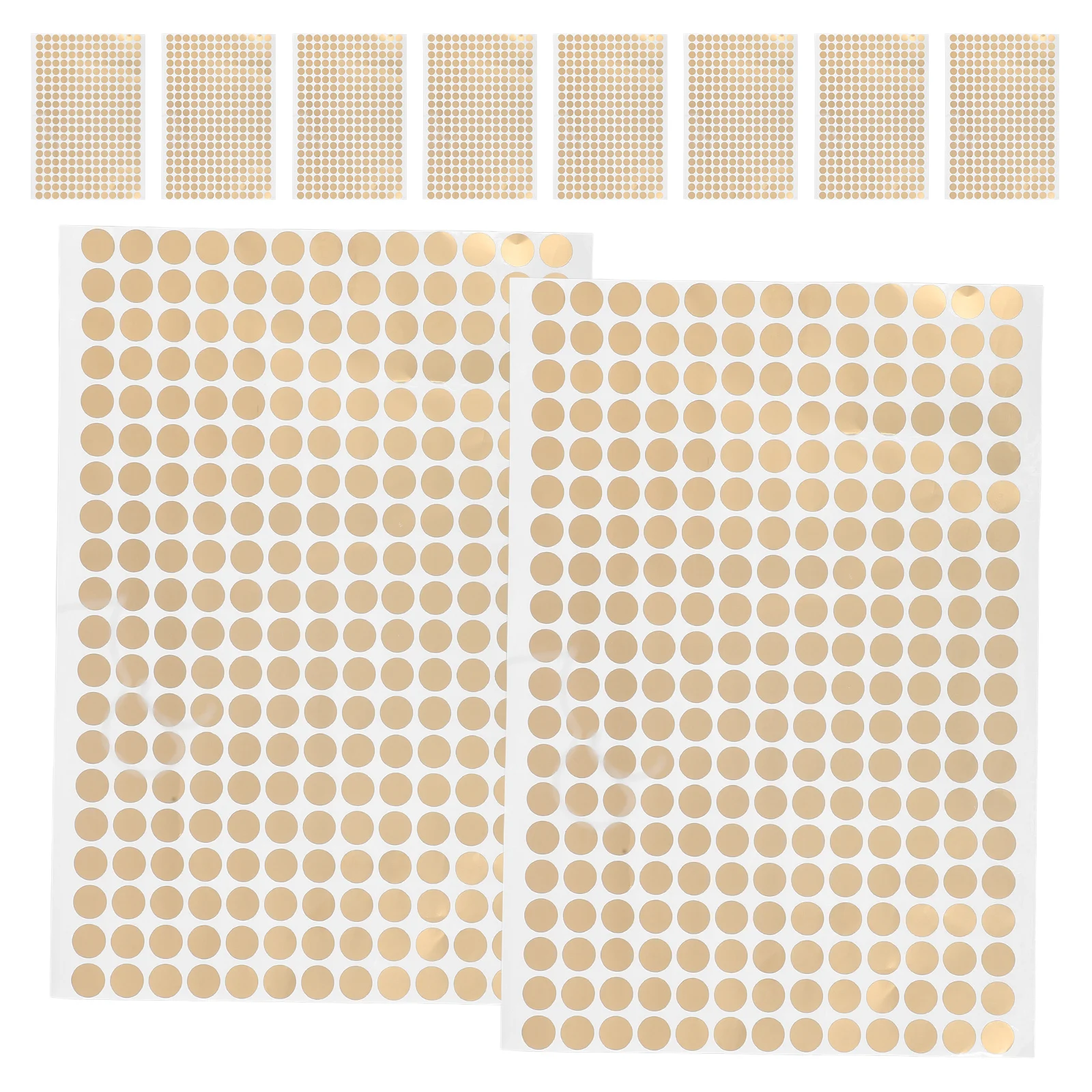

10 Sheets Gold Round Adhesive Copperboard Labels Writable Dot Stickers for Inventory Coding Sealing Gift Tags Office