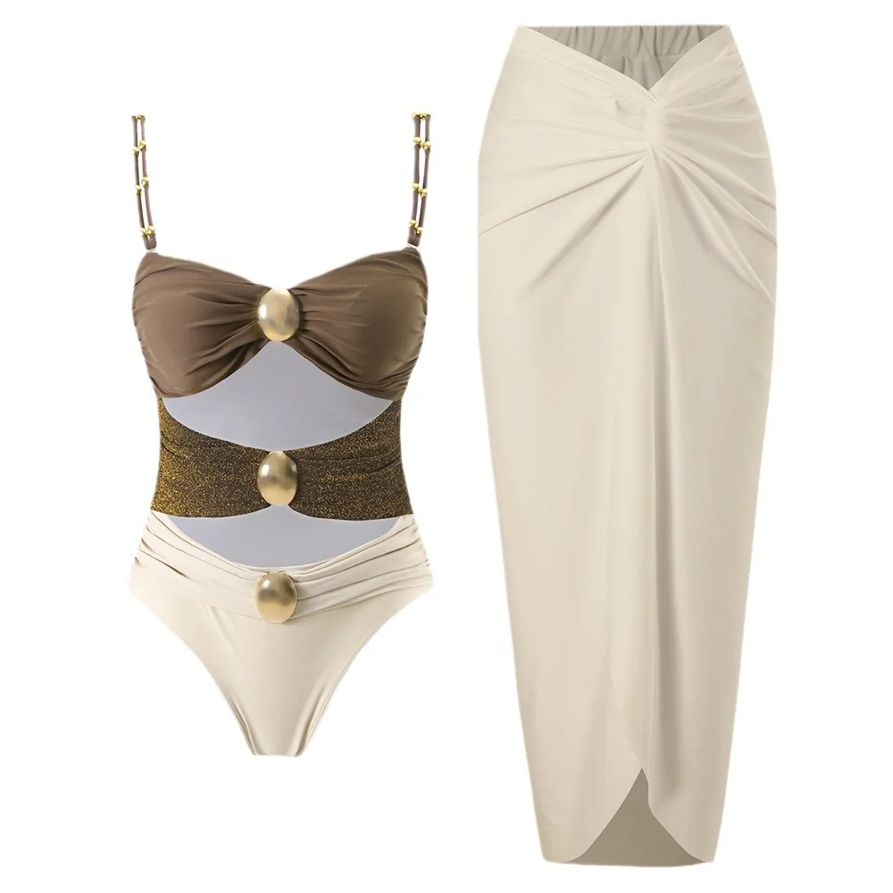 Women‘s One Piece Plus Size Swimsuits with skirt Sexy Monokini Tummy Control Bikini Swimwear For Big Bust Beach Bathing Suit
