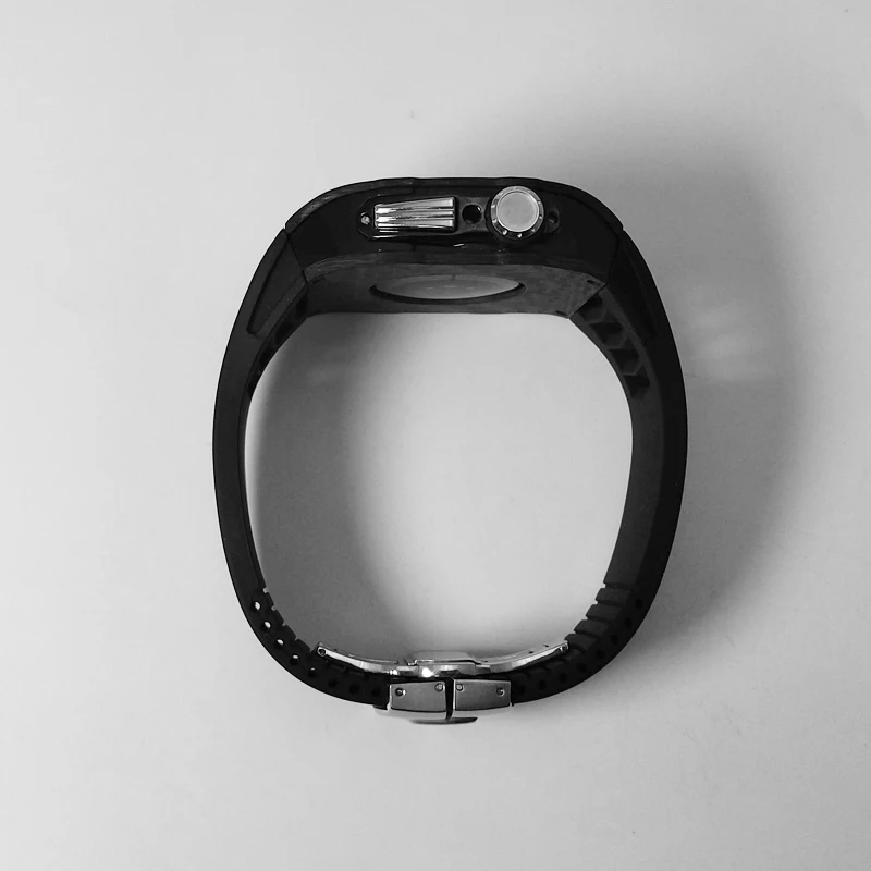 Apple Watchケース,黒と灰色のカーボンファイバー,第3世代,高級感