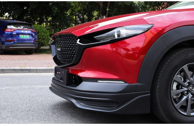 Dla Mazda CX30 CX-30 2020-2022 ABS Bright Black Car Front Bumper Racing Grills Mesh Grille Around Cover Trim Akcesoria samochodowe — zdjęcie 7