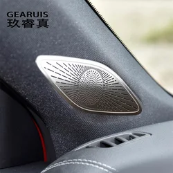 Car Styling Tweeter Speaker Window B column Sticker Trim For Mercedes Benz CLA C118 W118 A Class W177 V177 Audio Speaker Cover