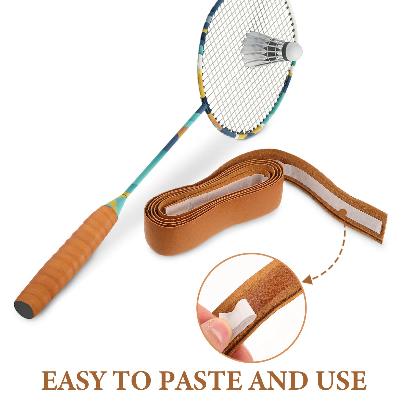 شريط قبضة مضرب التنس المرن، غطاء مقبض ممتص للعرق غير قابل للانزلاق لمقود كرة الريشة والدراجة الرياضية