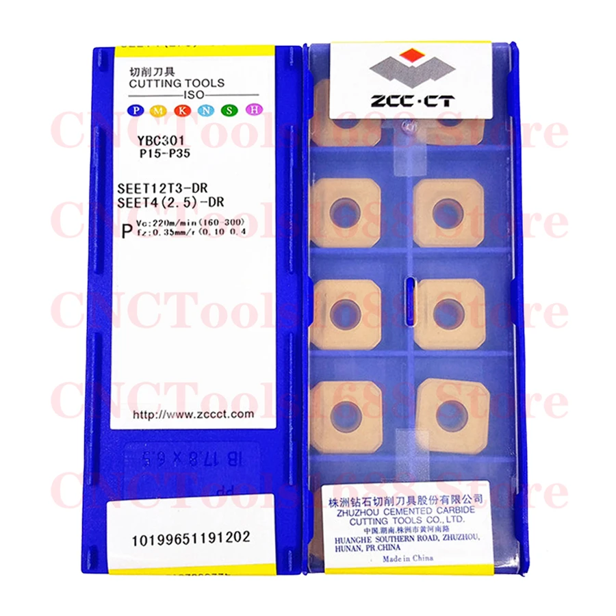 ZCC.CT SEET12T3-CR SEET12T3-CM SEET12T3-DM SEET12T3-DF YBC301 YBG202 YBM251 YBD252 YNG151C YB9320 Carbide Insert SEET Inserts