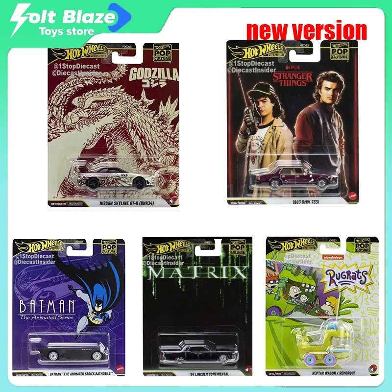 

Hot Wheels 2025, развлекательная культура, серия 1/64, Nissan Skyline Stranger Things, BMW Lincoln, литые модели автомобилей из сплава, подарок для мальчиков