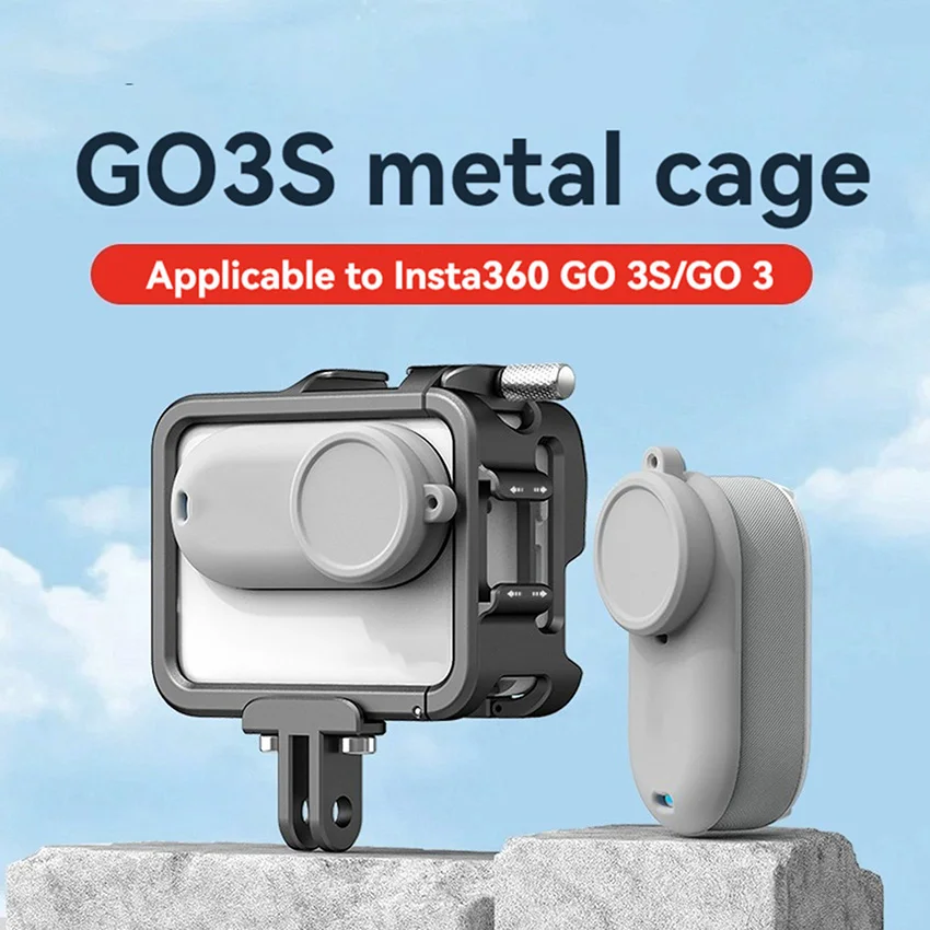 1 PC โลหะกรงกรอบป้องกันรองเท้าเย็น + ป้องกัน + อะแดปเตอร์ + ประแจสําหรับ Insta360 GO3S/GO3 กีฬากล้องอุปกรณ์เสริม