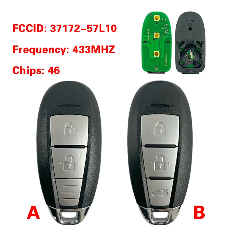 CN 048029 Aftermarket dla Suzuki Swift Kizashi inteligentny klucz pilot 433Mhz ID46 Chip FCCID: TS008 37172-57L10