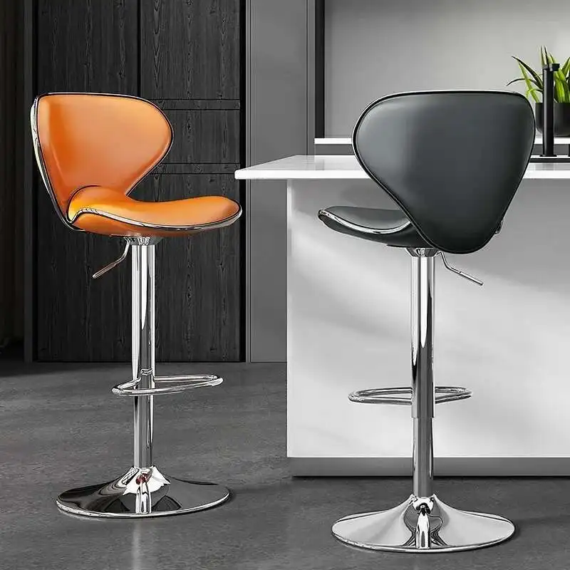 

Folding Home Bar Chair Front Banks Kitchen Island Stools Beige Simple High Hotel Leisure Desk Cashier Aesthetic Chair Kitchen