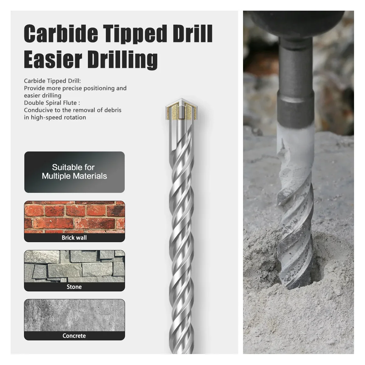 1 PC 8-25mm Diameter Cross Bit,Alloy Electric Hammer Drill Concrete Through Wall Hole Impact Drill Bit,For Electric Drill Bits