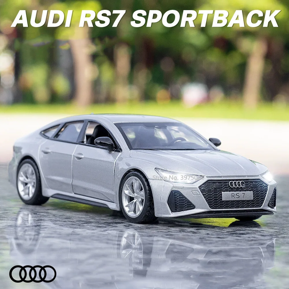 

1/35 AUDI RS7 Alloy Car Model Die Cast Vehicles Collection Model with Sound Light Simulation Metal Sport Car Toys Children Gifts