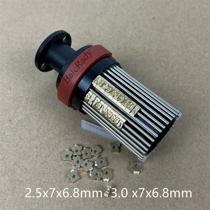 18PT‑T Perforated Brass Letters 2.5×7×6.8mm with Character Holder for DK1100 Solid Ink Coding Machine