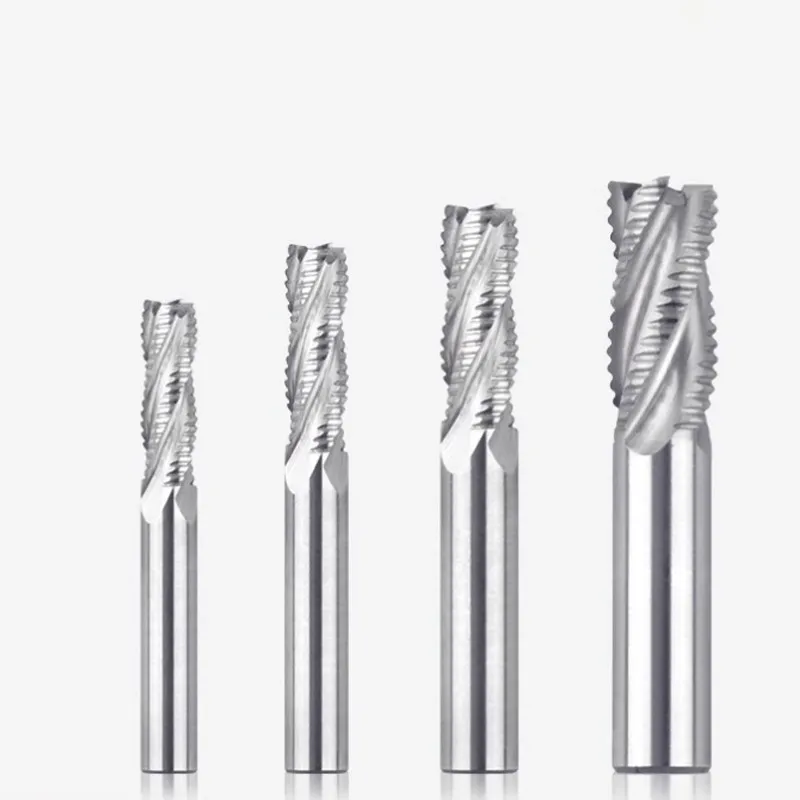 ROMTIC High-speed Steel 4-Flute Rough Endmill For Aluminum CNC Mechanical Machining Center Milling Cutter Tools