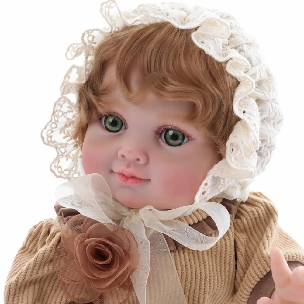 Cloveray Original Reborn Baby Doll Toy Soft Vinyl Silicone Reborn Baby 3D Skin Visible Lines Perfect Holiday Girl Birthday Gift.