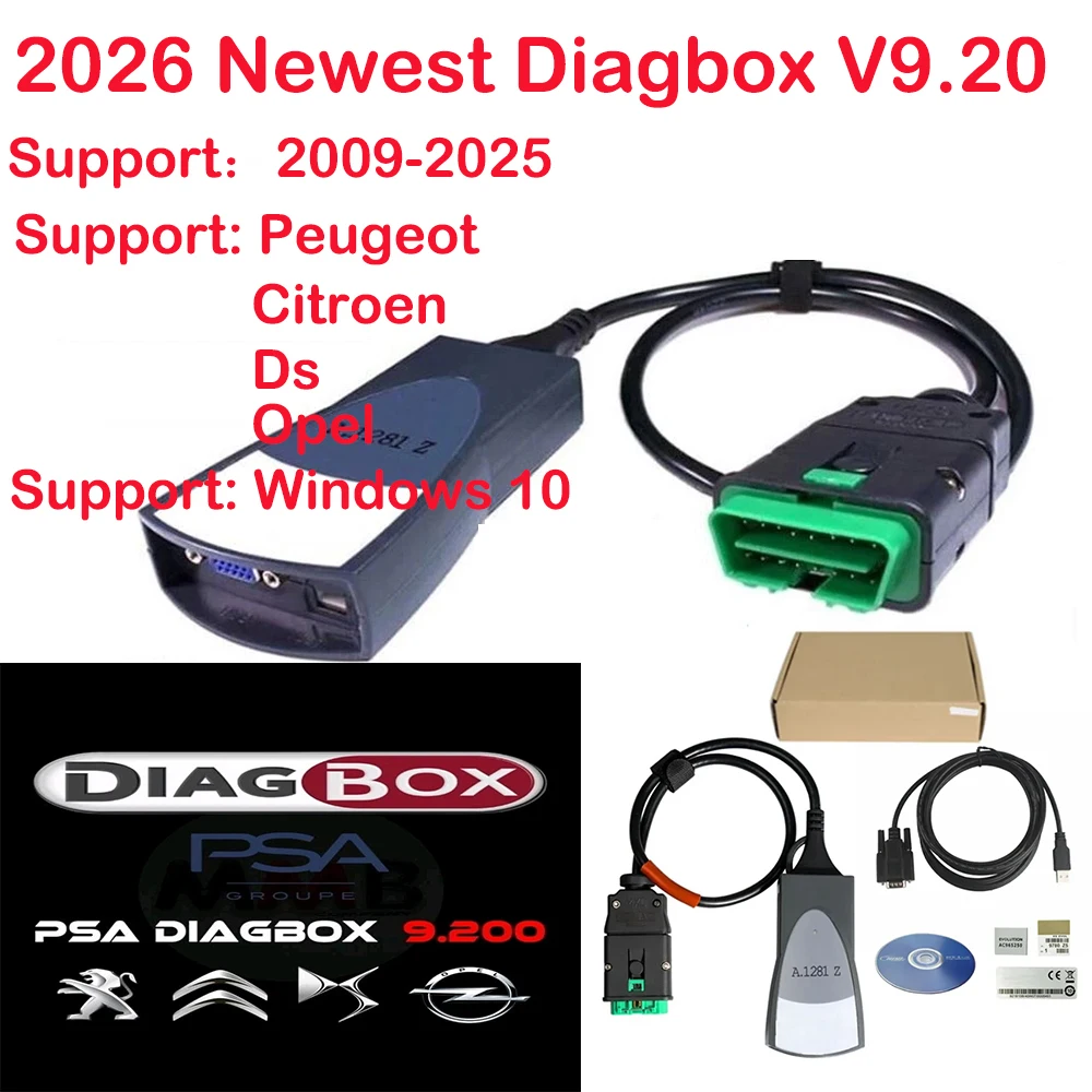 2026 Hotsales PP2000 V9.200 LEXIA3 DIAGBOX For Citroen For Peugeot For DS For Opel Car Diagnostic Tool Support Until 2025 Year