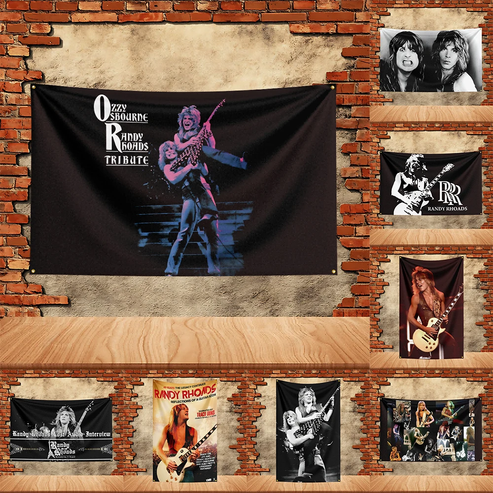 90X150ft Ozzy Osborne With Randy Roades Band Party Flag Polyester Printed Flag Banner Tapestry for Garden Garage Decoration Conc