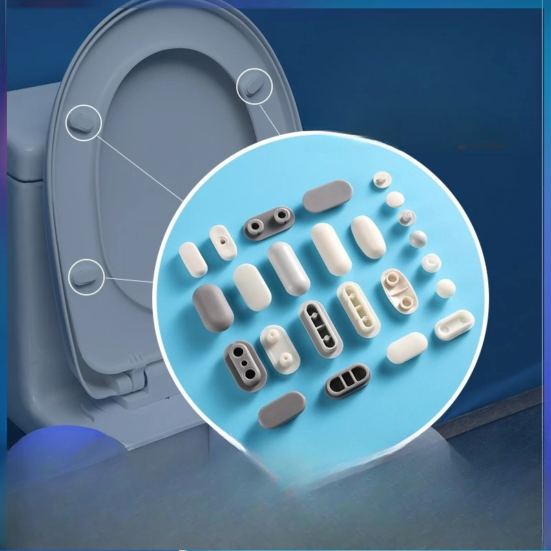 8PCS Toilet Seat Cushion Anti-collision Pad Shock-absorbing and Silent Rubber Accessories Rubber Non-slip Buffer Damping Mute