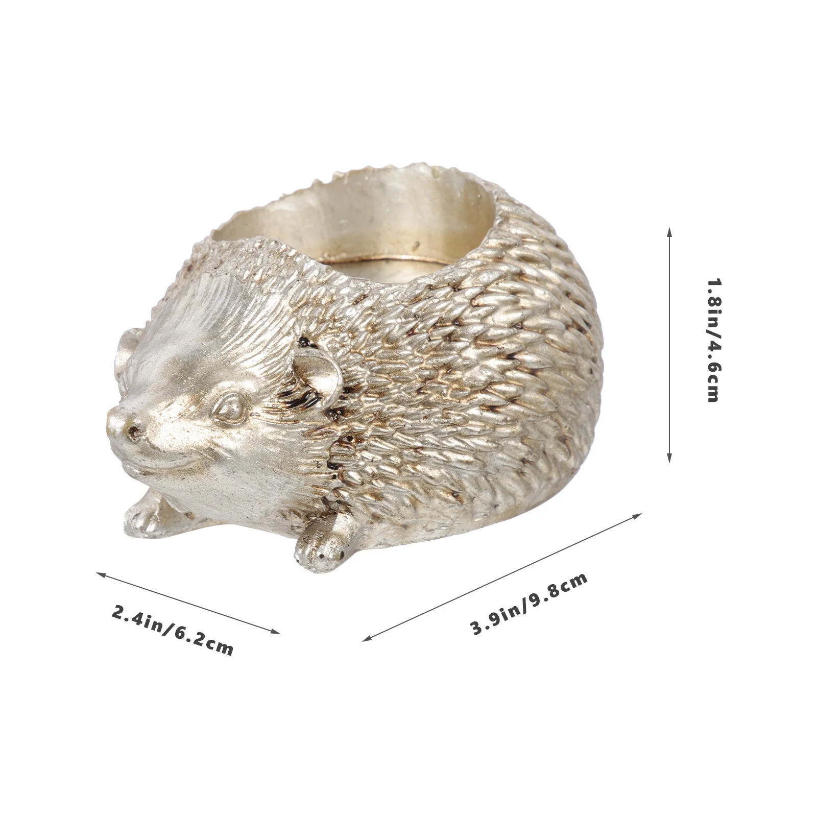 Ouriço castiçal ornamento resina titular para decoração de mesa tealight retro