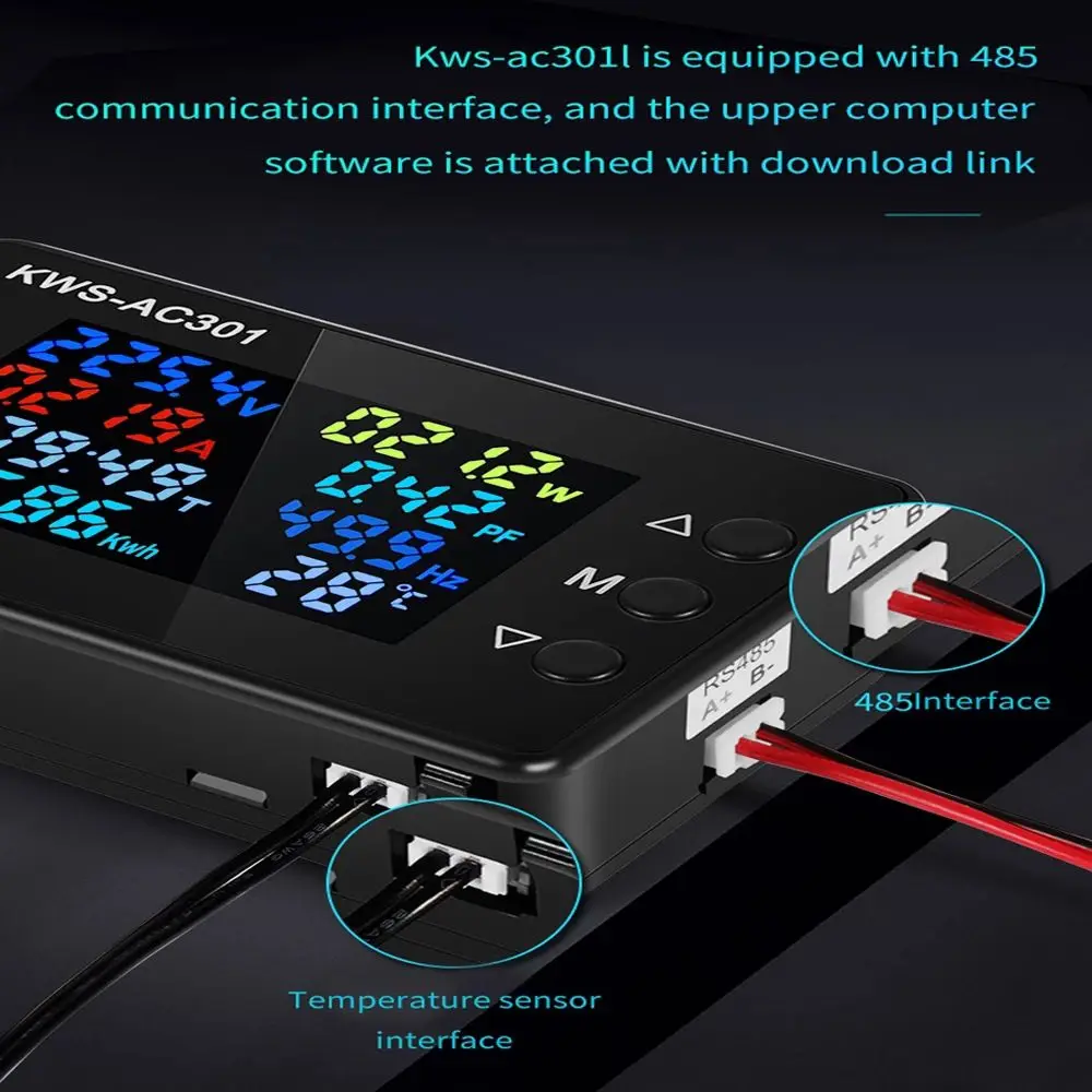 KWS-AC301 Dedicated Chip Power Detector 0-100A Digital Voltmeter Ammeter 8 in 1 Power Energy Meter AC Wattmeter