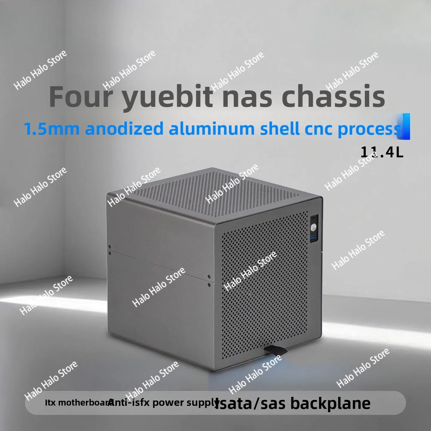 Scorpio 4 Disk NAS Chassis ITX Anode Aluminum Housing SFX Power SATA Backplane NAS Storage Server