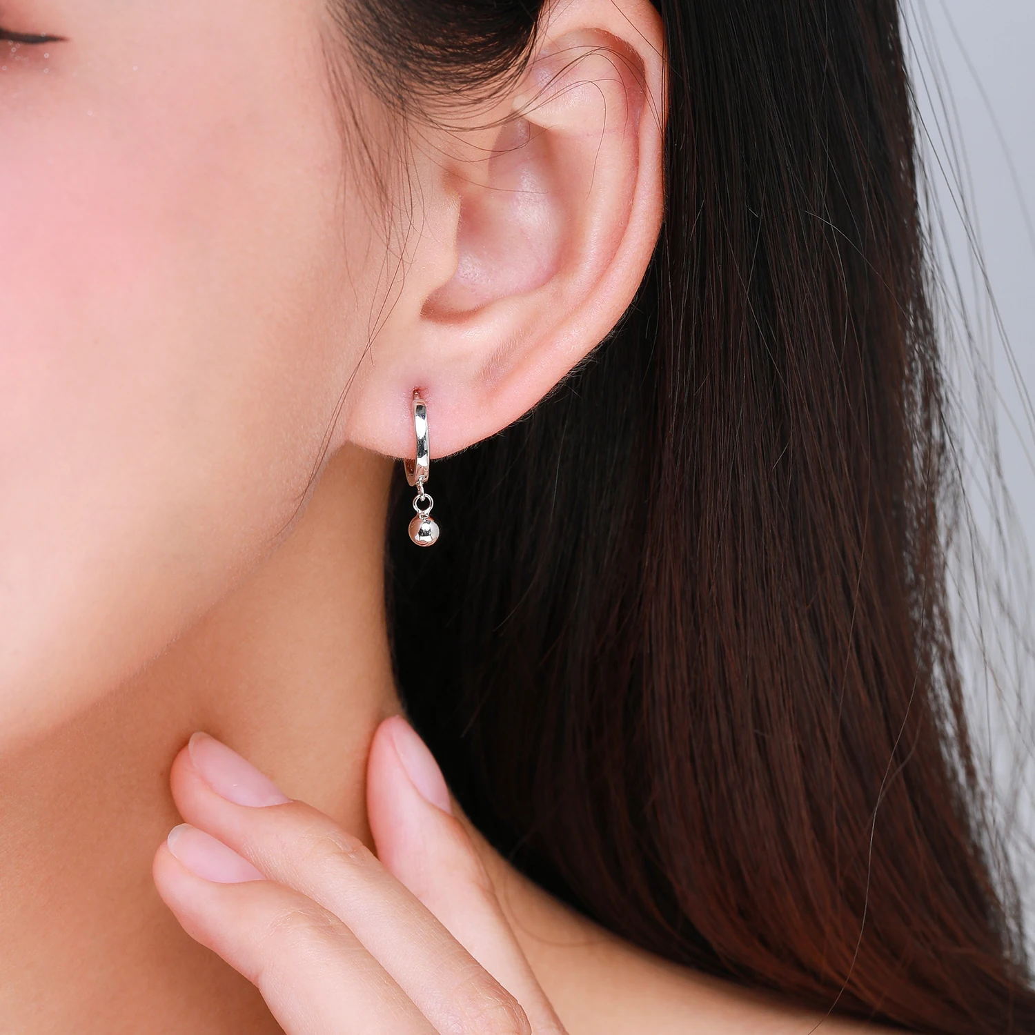 Modian 2026 Real 925 Sterling Silver Simple Beads Circle Fashion Hoop Earrings For Women Girls Wedding Statement Jewelry Arete