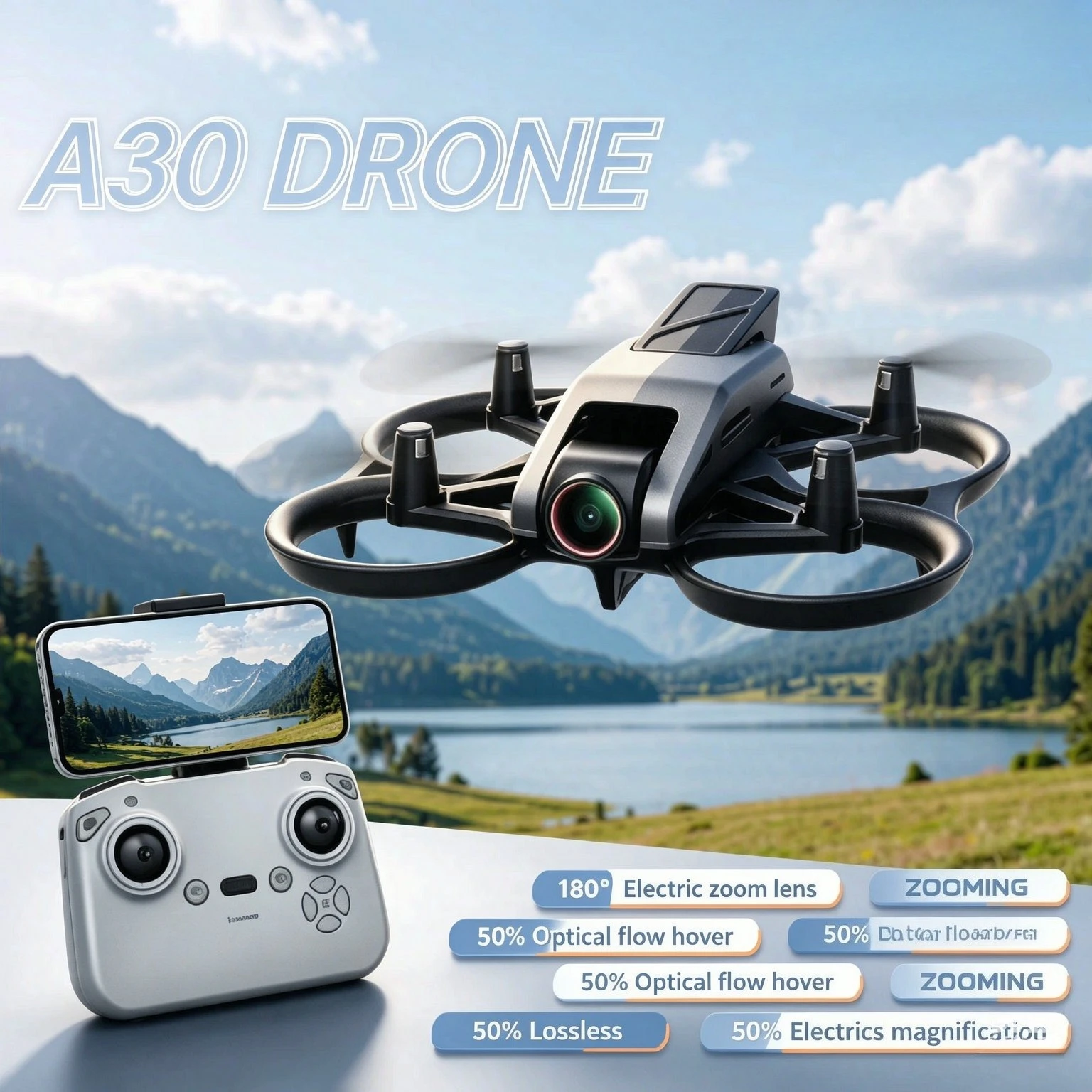 Original A30 GPS Racing Foldable RC Quadcopter 8K HD Camera Full Surround Protective Guard Optical Flow 5G WiFi FPV Aerial Drone