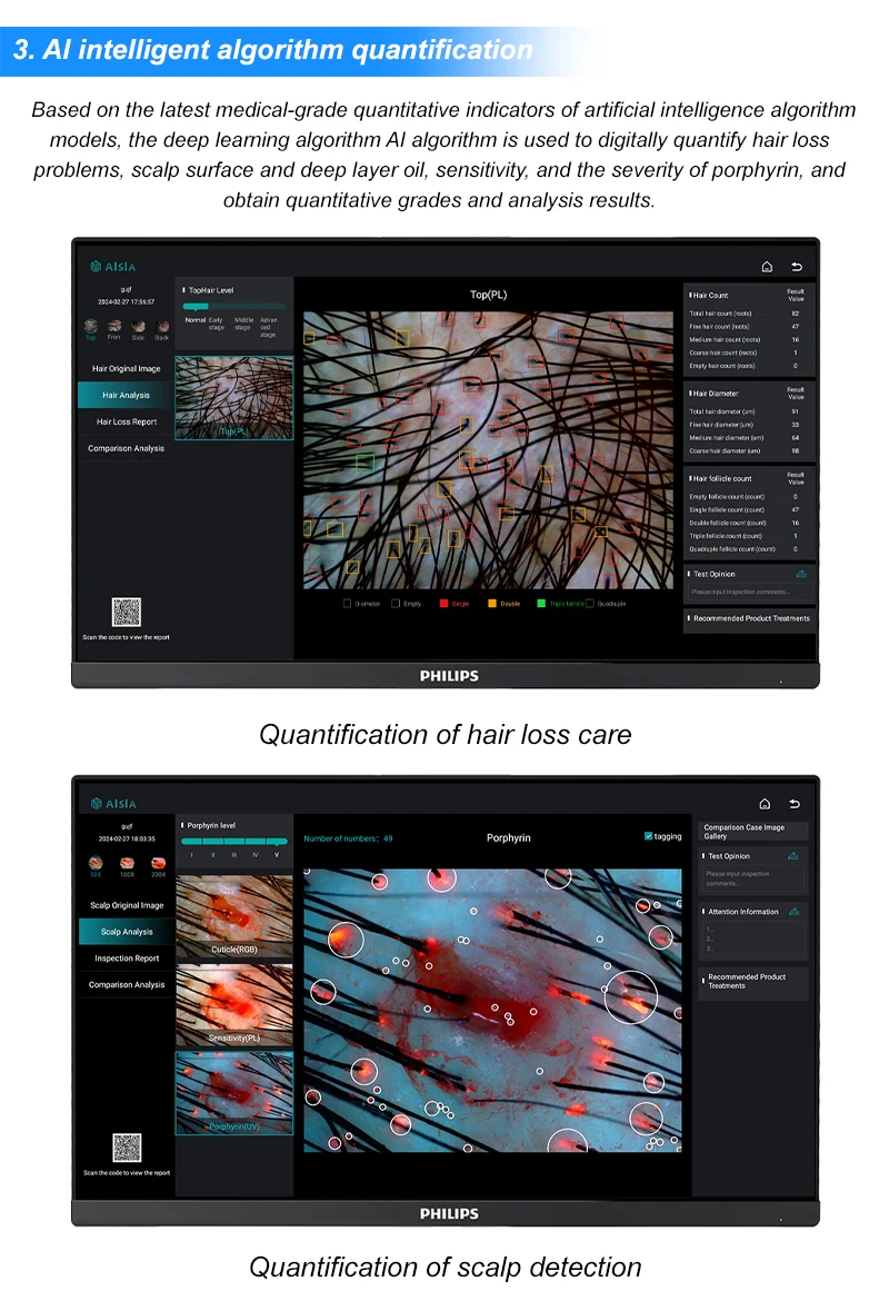 2025 UV Skin Analyzer Machine Professional Scalp Detector Hair Follicles Oil Moisture Tester Skin Hair Analyser Machine 15.6inch