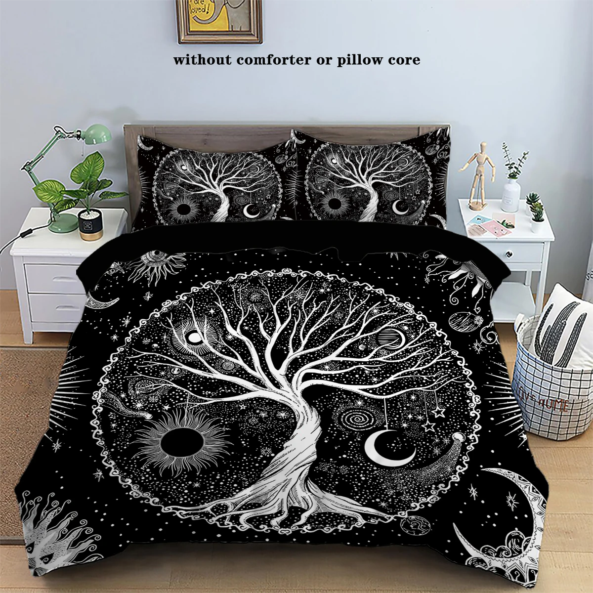 3pcs Soft and Comfortable Tree of Life Duvet Cover Set with Zipper Closure - for Bedroom Decor (1 Duvet Cover + 2 Pillowcases)