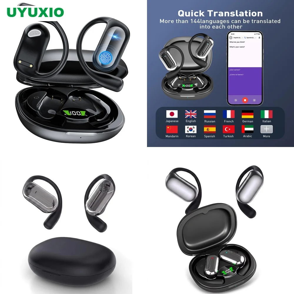 AI Translation Earbuds OWS Earphone Real-Time Translation OWS Open-Ear BT 5.4 No Subscription 4 Modes 144 Languages Hot New
