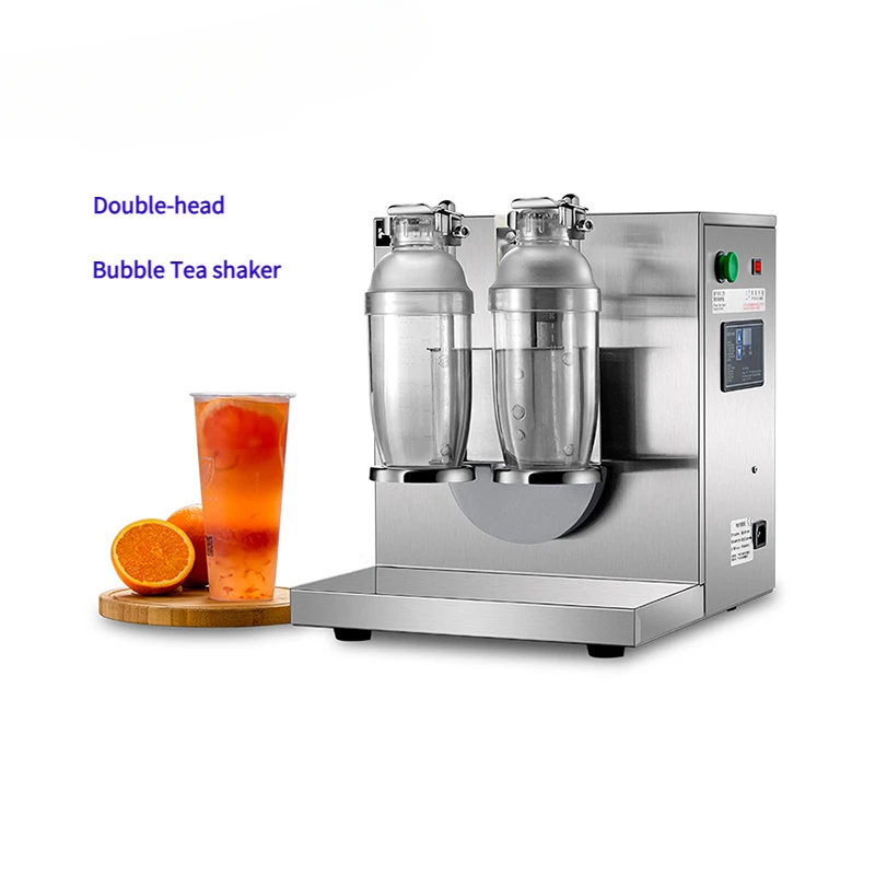 Double Heads Stainless Steel Bubble Tea Shaker 400r/min for Bubble Tea Boba Tea Juice Coffee Cocktail