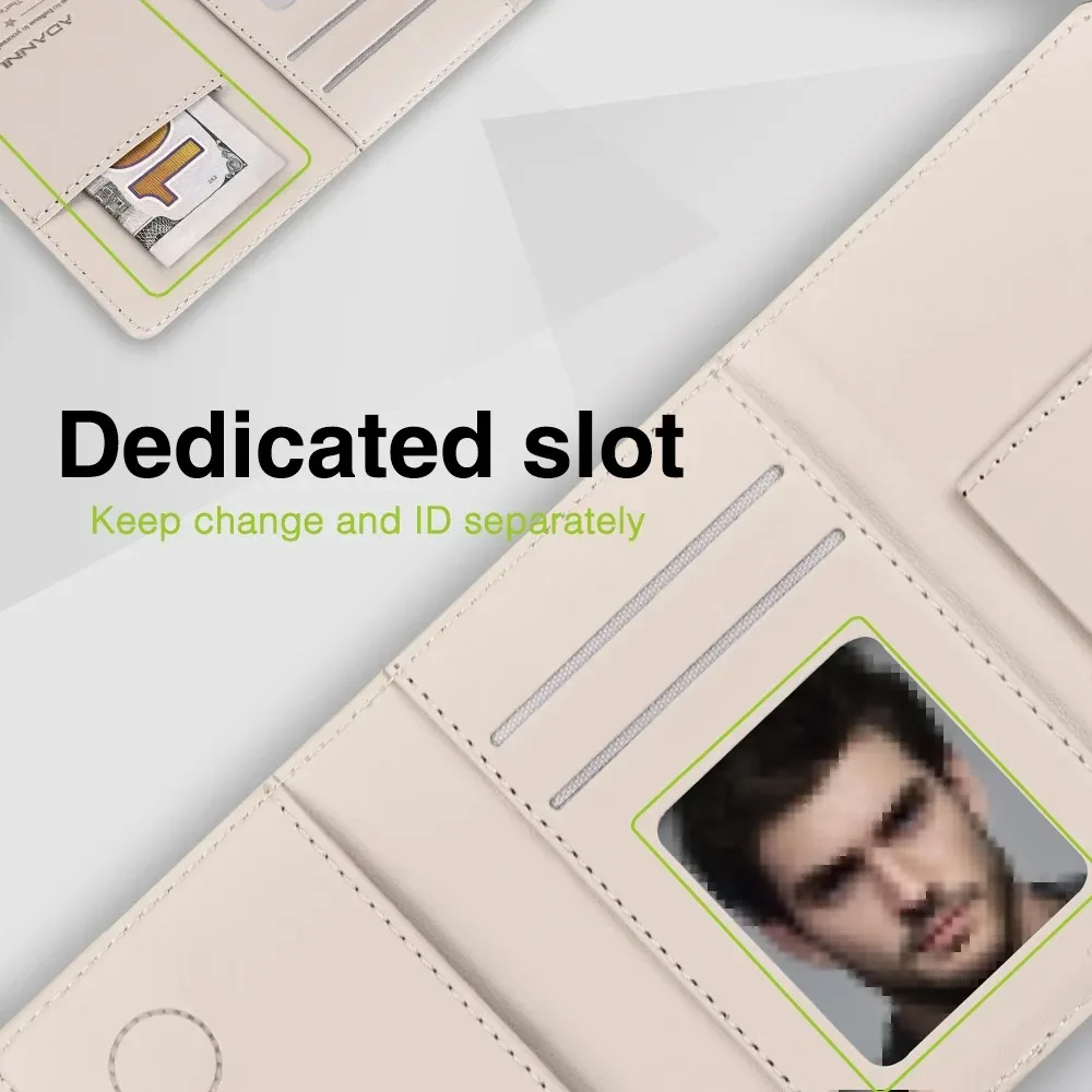 Высококачественная сумка для карт из искусственной кожи Busine Sle Bla Trifold с магнитным чехлом для iPhone 17, 16, 15, 14, 13, Pro Max, держатель для карт Magsafe