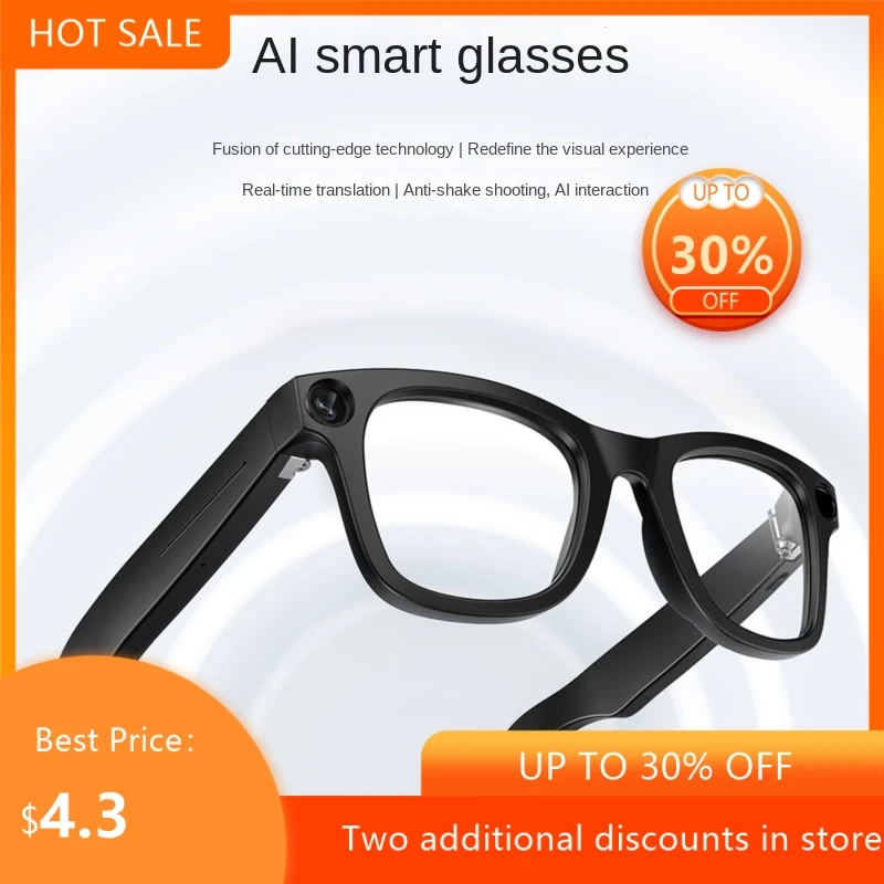 New AI Smart 800W HD Camera Recording Bluetooth Glasses With Shooting Recognition Translation And Music Playback AI Glasses 2026