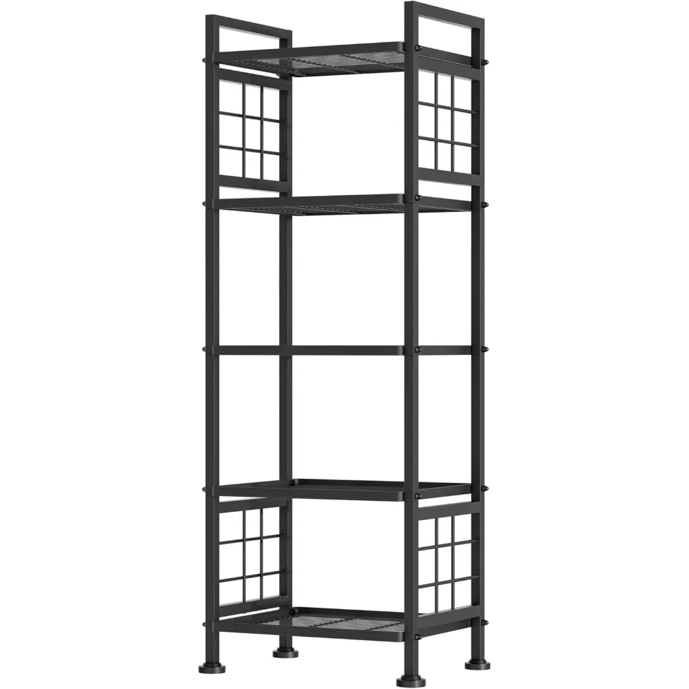 

5-Wire Standing Storage Shelves, Metal Shelving Unit Pantry Rack for Laundry Kitchen Bathroom Organizer(Black)