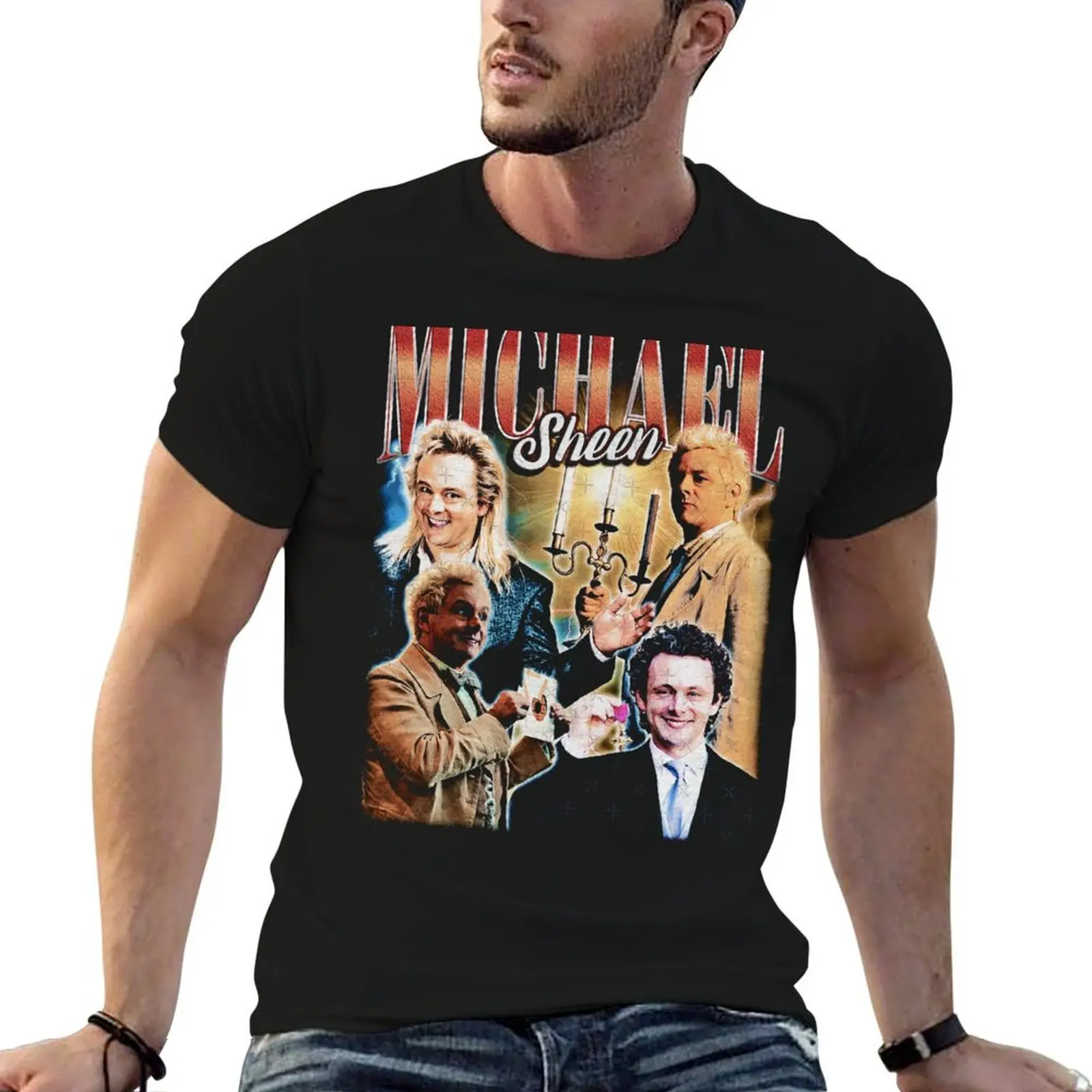 Homage Michael Sheen Vintage Style T-Shirt sublime aesthetic clothes mens tall t shirts
