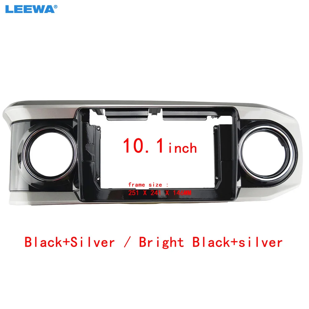 

LEEWA Car Audio 10.1" Big Screen Head Unit Dash Fascia Panel Frame Kit Adapter For Toyota Tacoma 2017 (LHD) Dash Frame #CA6583
